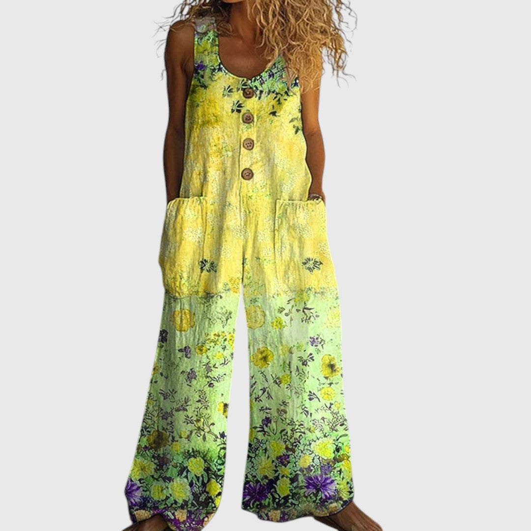 Felicia - Vintage Floral Patchwork Jumpsuit