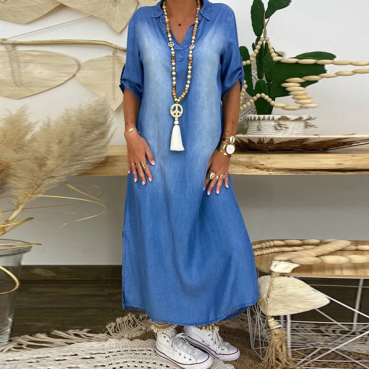 Olivia | Maxi Denim Style Dress