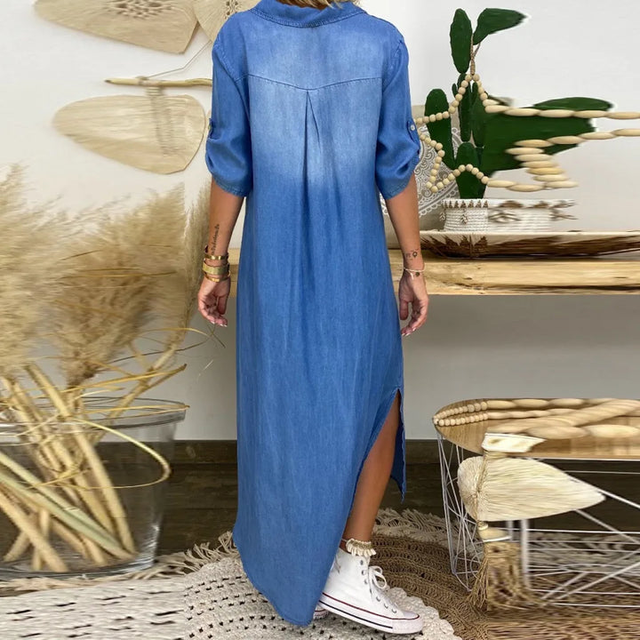 Olivia | Maxi Denim Style Dress