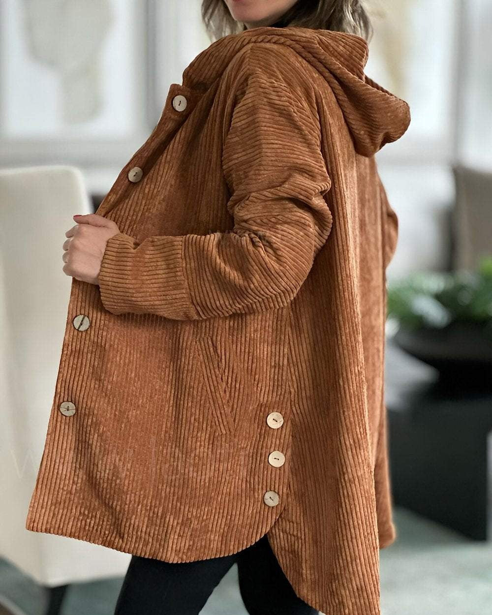Chloe - Corduroy Hooded Jacket