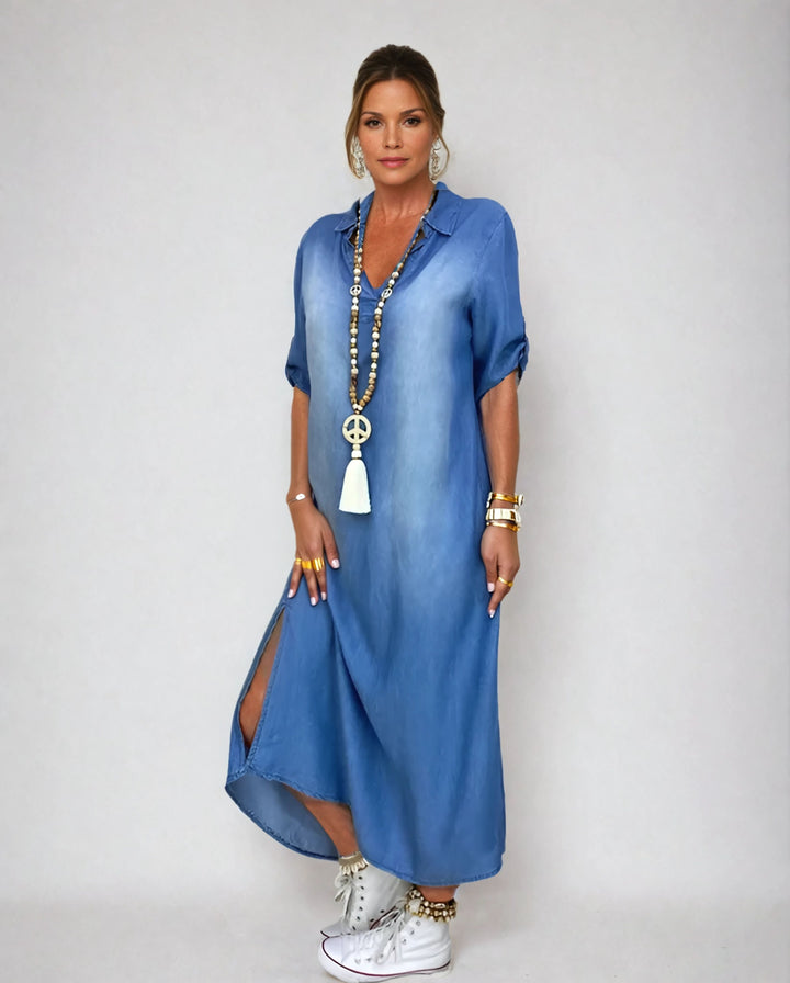 Olivia | Maxi Denim Style Dress