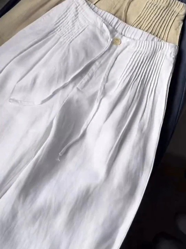 Scarlett | Wide-leg Trousers in Cotton Blend