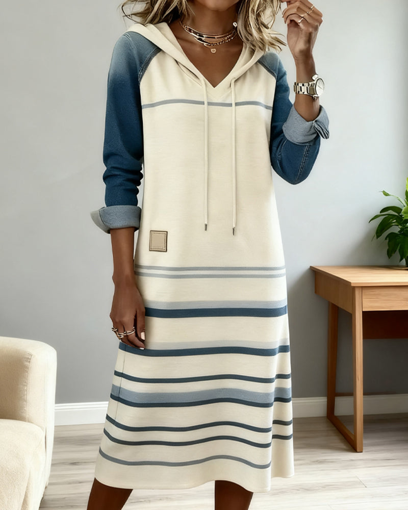 Zoe | Striped Hooded Dress