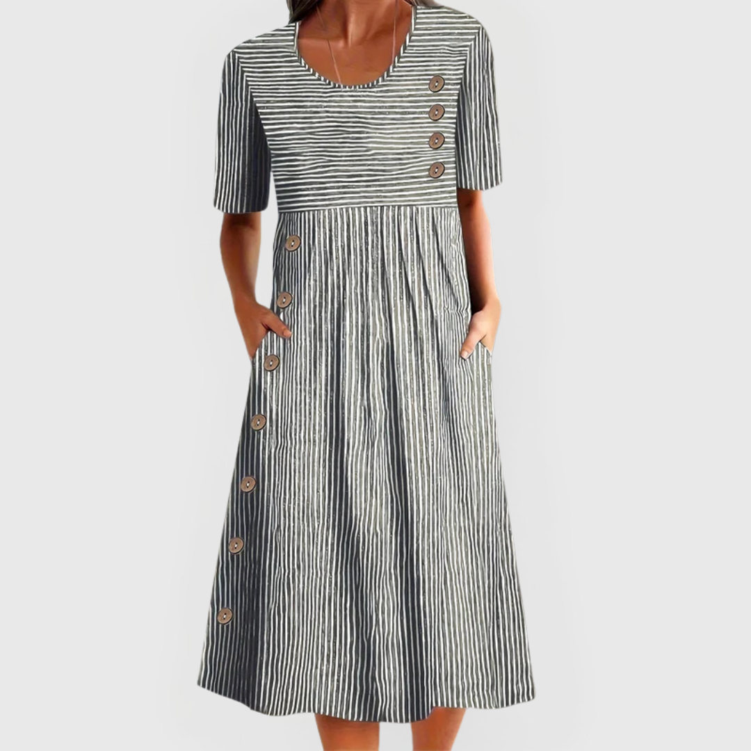 Adele™ - Striped Midi Dress