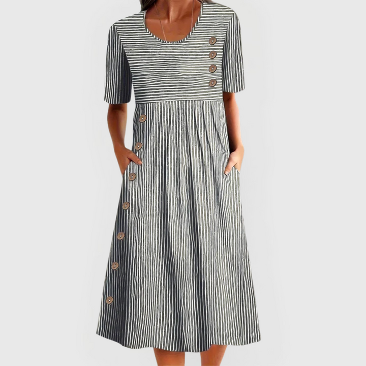 Adele™ - Striped Midi Dress