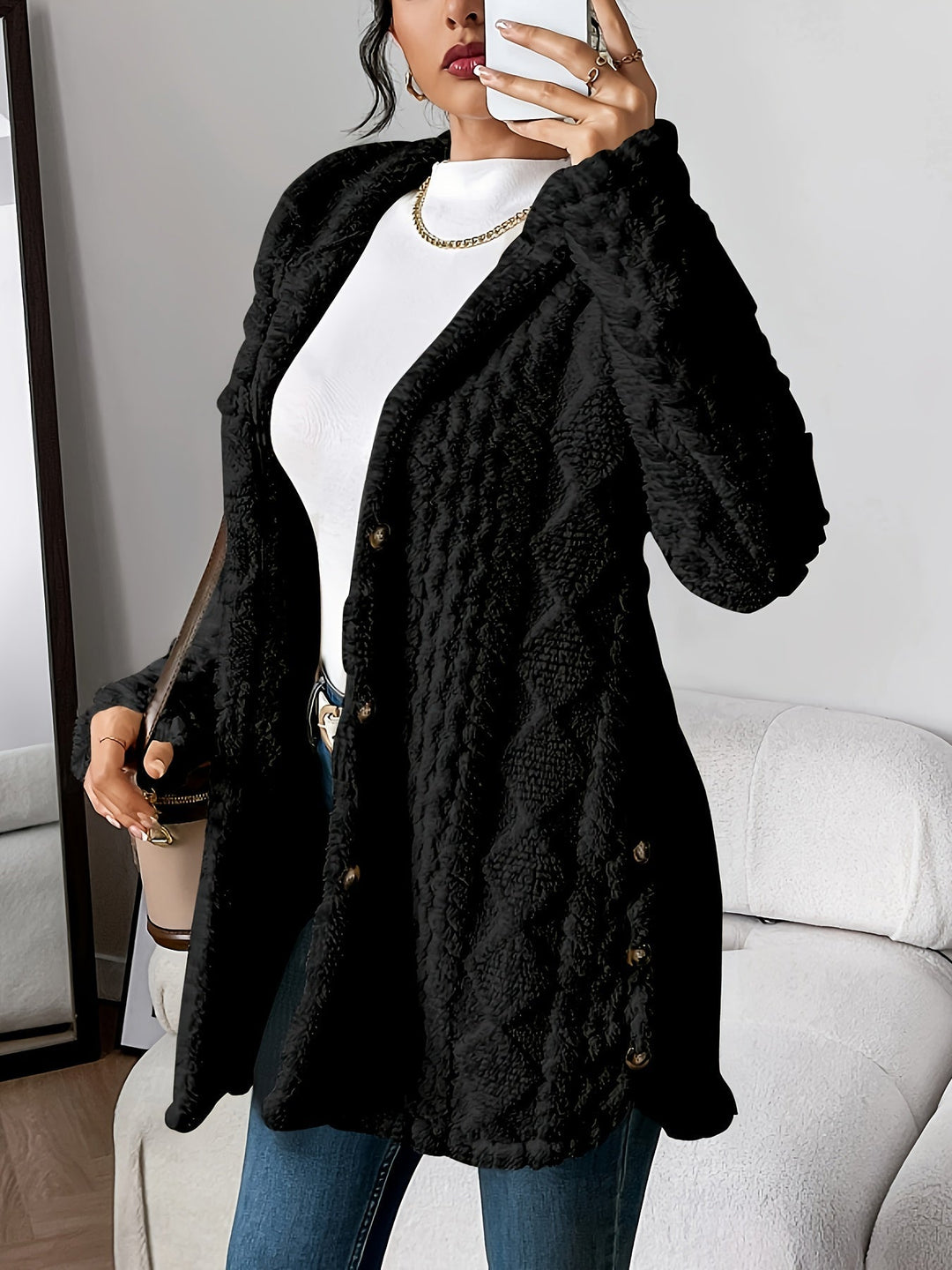 Rachel | Plush Hooded Cardigan