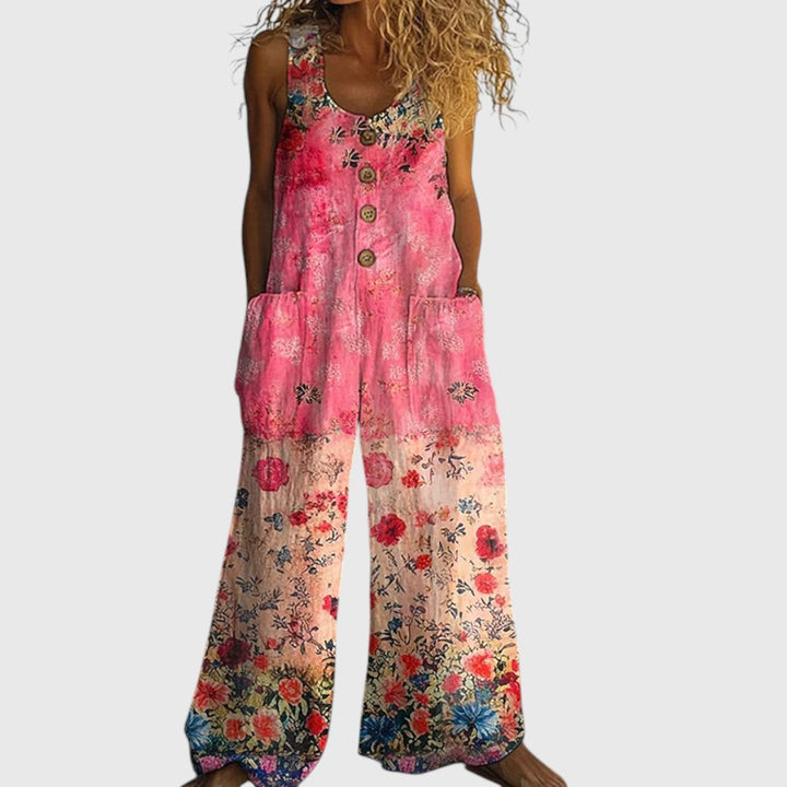 Felicia - Vintage Floral Patchwork Jumpsuit